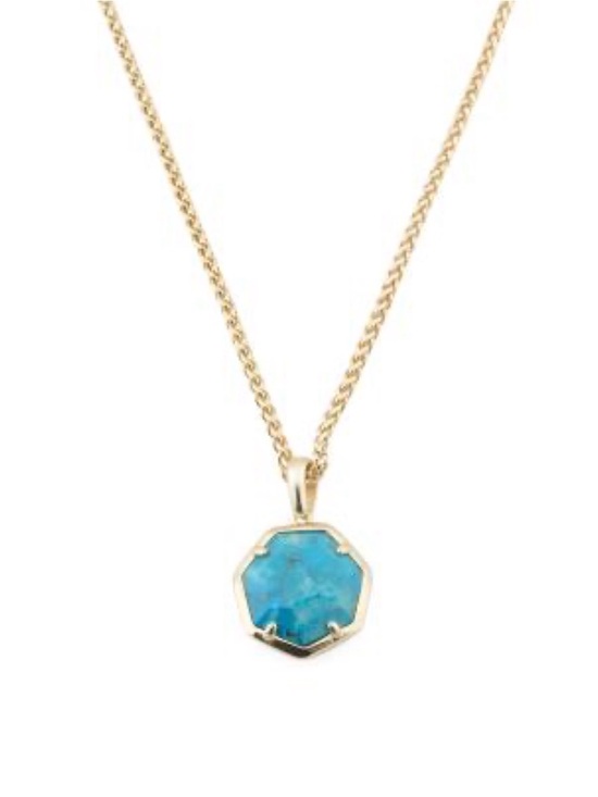 Kendra Scott Jewelry - Kendra Scott Gold Necklace with Turquoise Blue Faceted Pendant